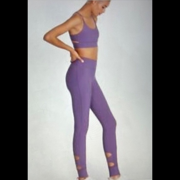 Johnny Was Calme High Rise Cutout Ankle Leggings Purple Size L - Picture 2 of 9